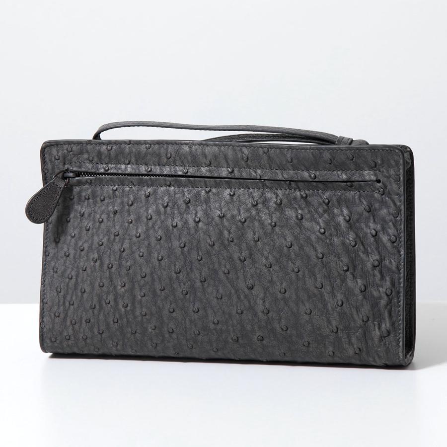 BOTTEGA VENETA ボッテガヴェネタ クラッチバッグ 302652 VQ951 メンズ イントレチャート オーストリッチ エキゾチックレザー  リストレット付き 鞄 8522