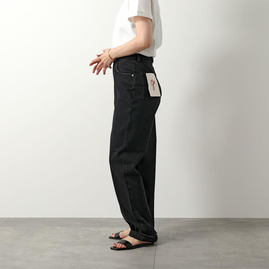 GOLDEN GOOSE ゴールデングース ジーンズ GWP00844 P000625 レディース デニム パンツ コットン ラベルG ワイドレッグ 90100/BLACK｜s-musee｜06