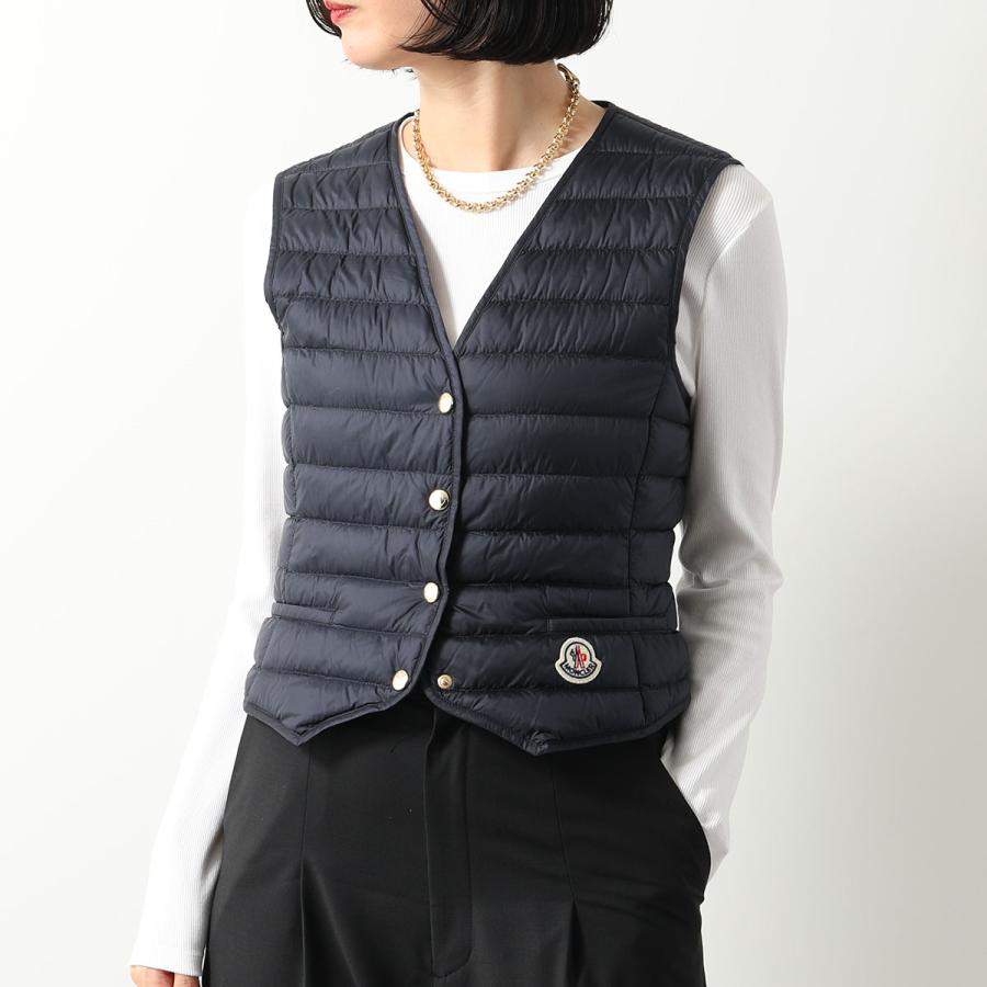 MONCLER モンクレール ダウンベスト 2F00010 595FE レディース ナイロン インナーダウン Vネック アイコンパッチ カラー2色｜s-musee｜09