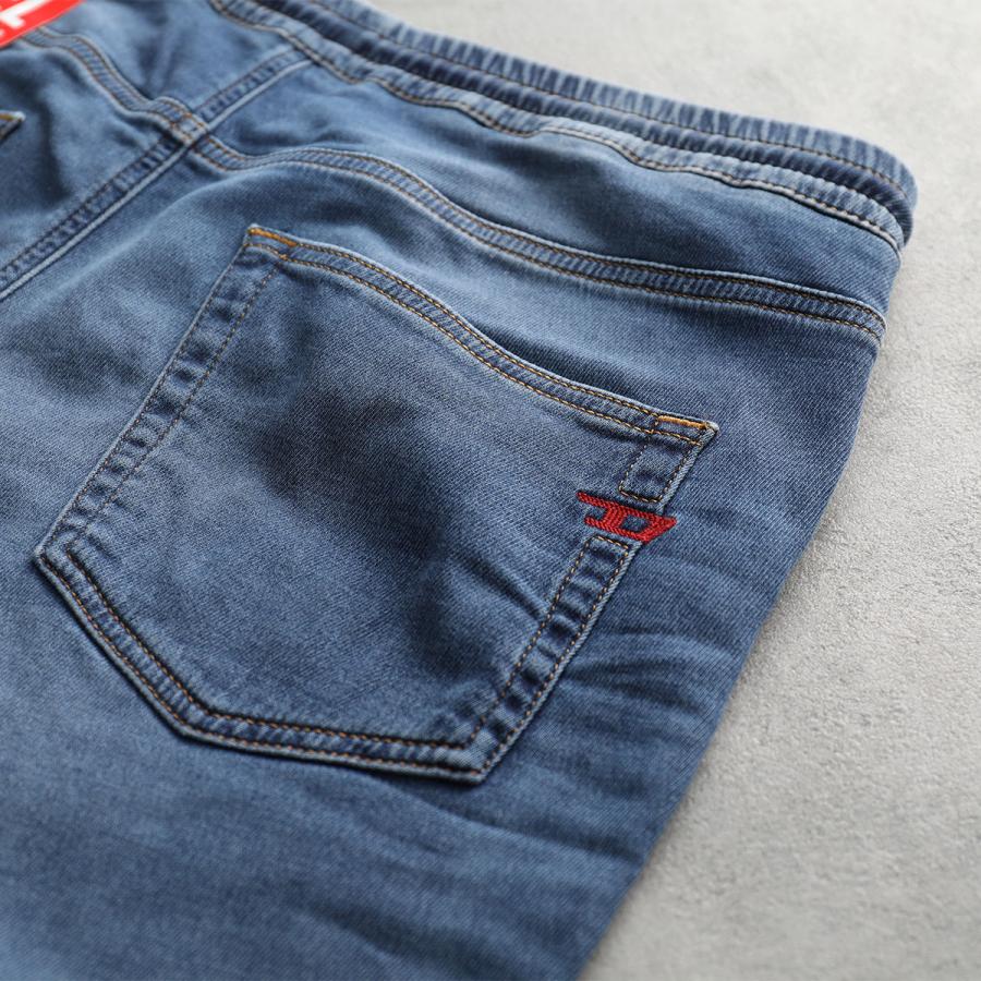 23SS ディーゼル デニム転写スウェットショーツ ユーズド加工 DIESEL - DIESEL ディーゼル D-Rise A06371 ダメージ加工 ワイド