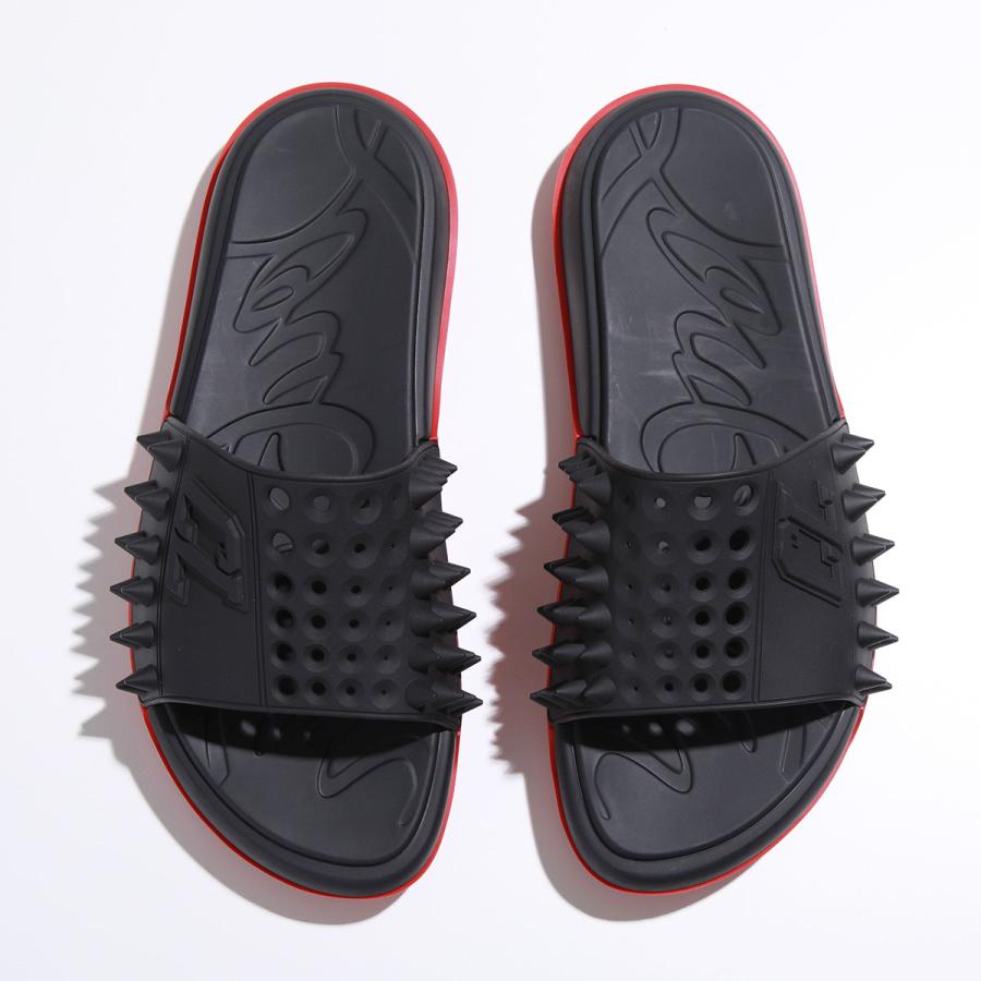 Christian Louboutin クリスチャンルブタン シャワーサンダル TAKE IT EASY FLAT 1240945 メンズ ラバー CLロゴ シューズ 靴 BK01/BLACK｜s-musee｜06