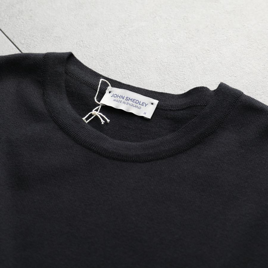 ジョンスメドレー リブ編み クルーネックニット　ブラック　メンズS ジョンスメドレー メンズ ニット JOHN SMEDLEY ブランド