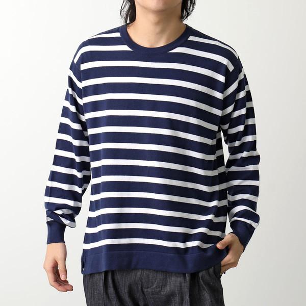 英国製 ジョンスメドレー シーアイランドコットン ボーダー柄 ニットT 紺×白 JOHN SMEDLEY（ジョンスメドレー） セーター TELLER テラー メンズ
