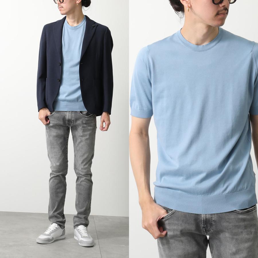 JOHN SMEDLEY ジョンスメドレー ニット セーター KEMPTON ケンプトン メンズ EASY FIT 30G 半袖 クルーネック コットン 無地 カラー11色の画像