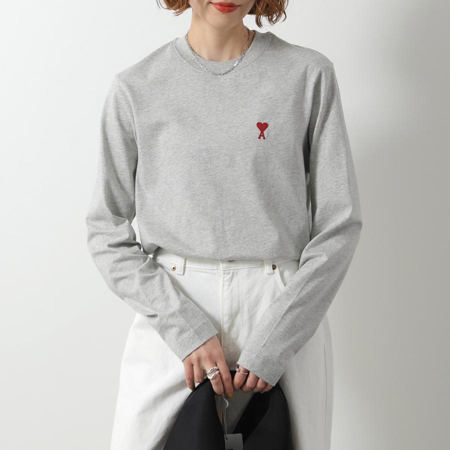 AMI PARIS アミ Tシャツ グレー 刺繍 ハート カットソー コットン AMI Alexandre Mattiussi ami paris アミパリス Tシャツ BFUTS235.724