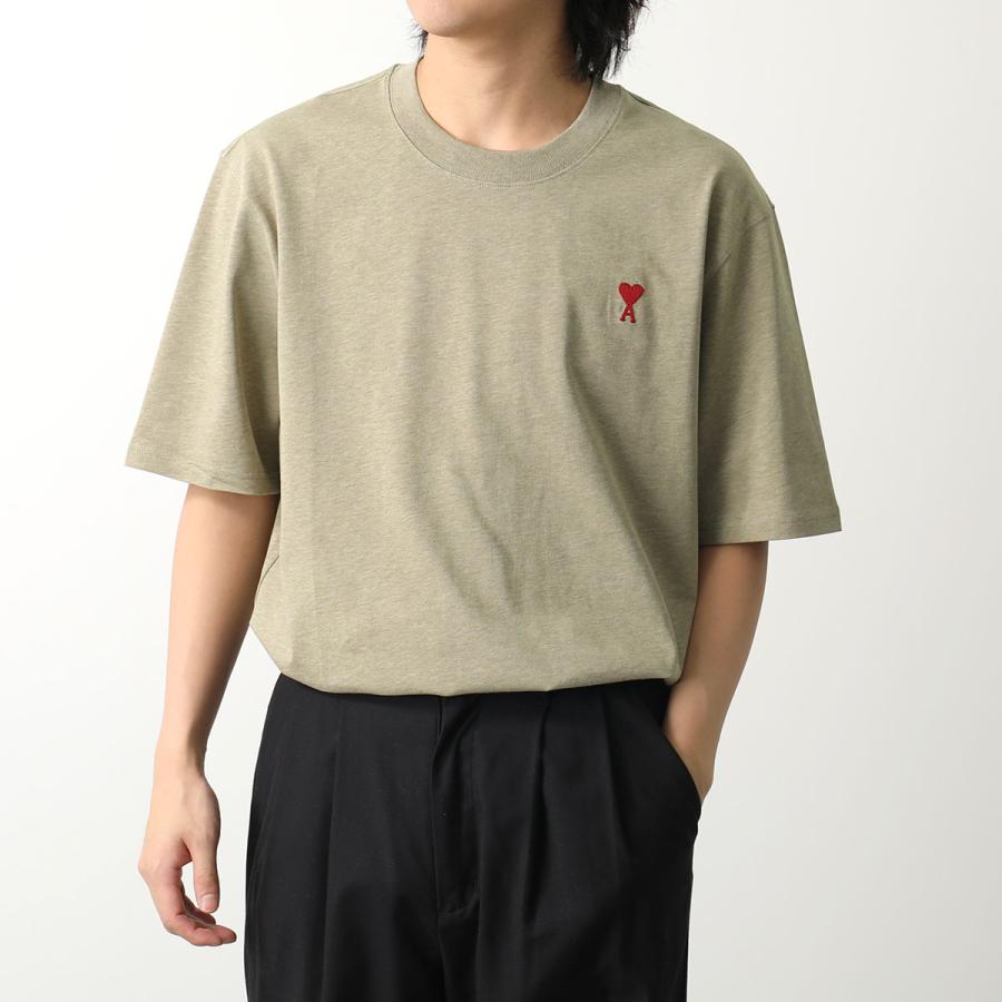 ami paris アミパリス Tシャツ AMI DE COEUR UTS005.726 メンズ 半袖 カットソー コットン ハートロゴ刺繍 ロゴT クルーネック カラー3色｜s-musee｜11