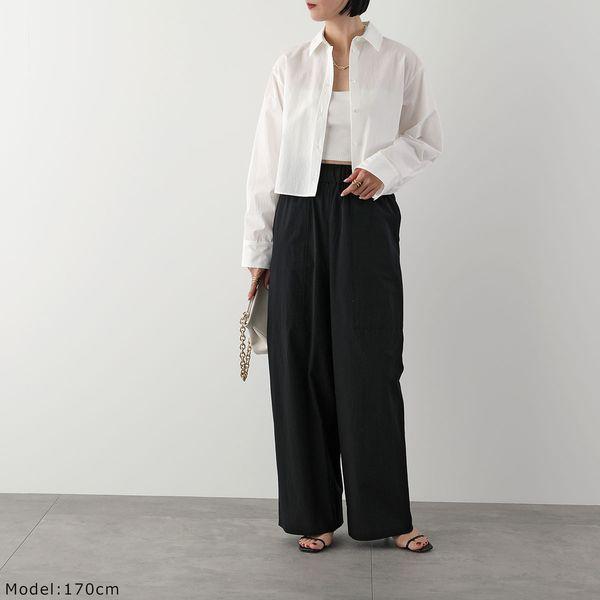 IHATOV イーハトーブ ワイドパンツ cotton easy wide pants IH10-24SS-37304 レディース コットン イージーパンツ バギー BLACK｜s-musee｜03