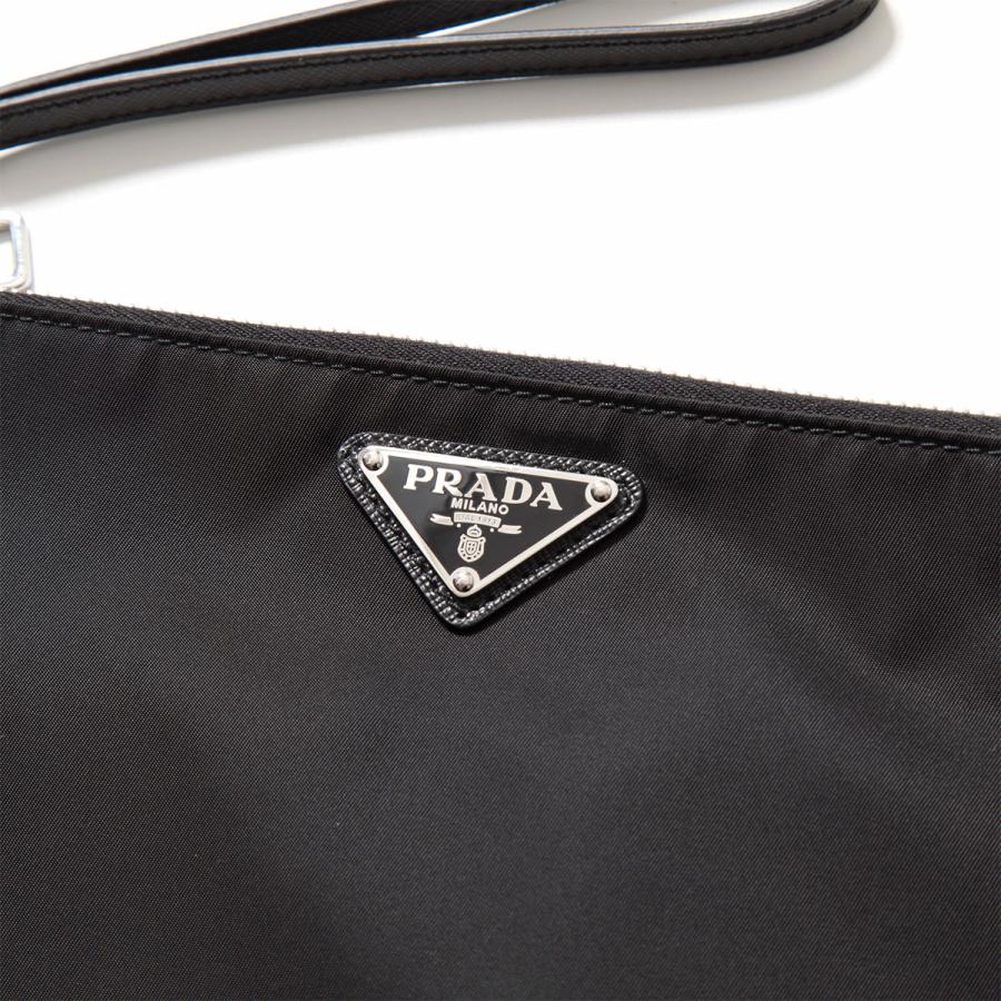 PRADA プラダ クラッチバッグ 2NH006 2DMH メンズ Re-Nylon リナイロン サフィアーノレザー リストレット付き トライアングルロゴ 鞄 F0002/NERO｜s-musee｜11