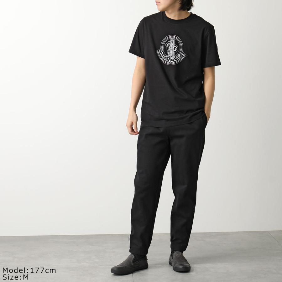 MONCLER Matt Black モンクレール マットブラック 半袖 Tシャツ 8C00028 89A17 メンズ コットン ロゴ クルーネック カラー2色｜s-musee｜07