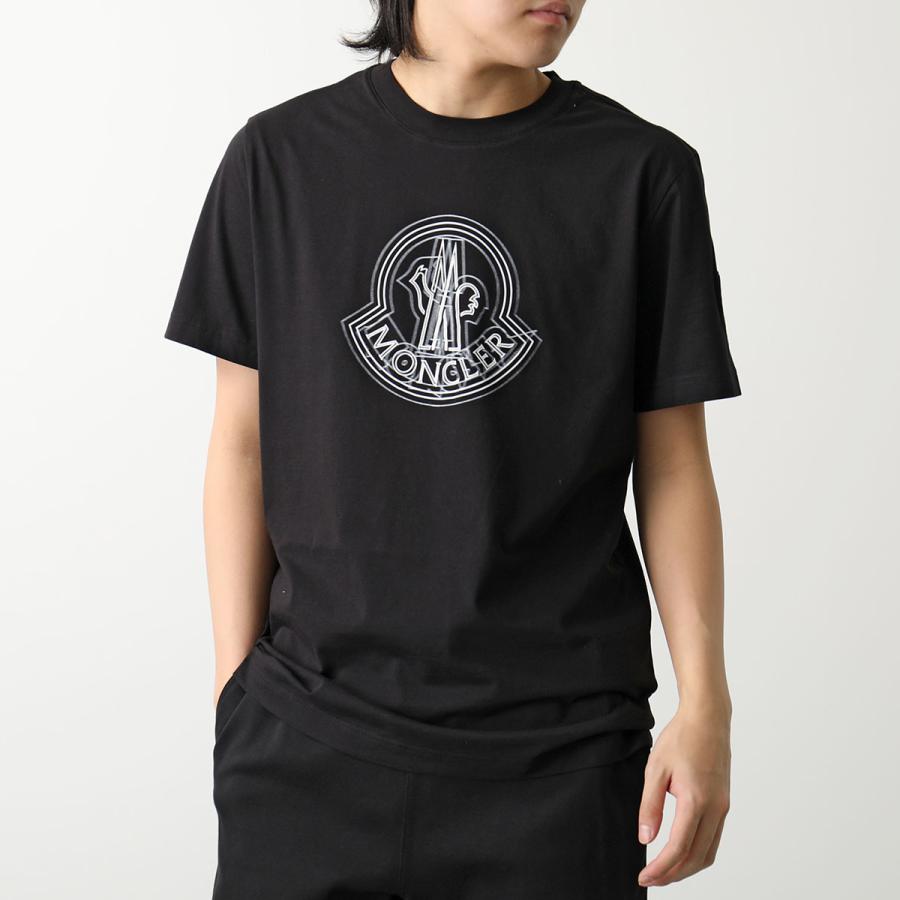 MONCLER Matt Black モンクレール マットブラック 半袖 Tシャツ 8C00028 89A17 メンズ コットン ロゴ クルーネック カラー2色｜s-musee｜08