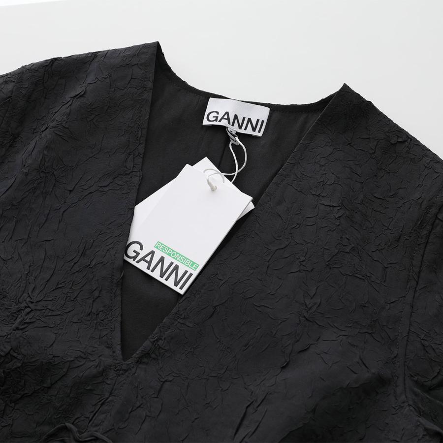 GANNI（ガニー） ワンピース Crinkled Georgette Flounce Mini Dress