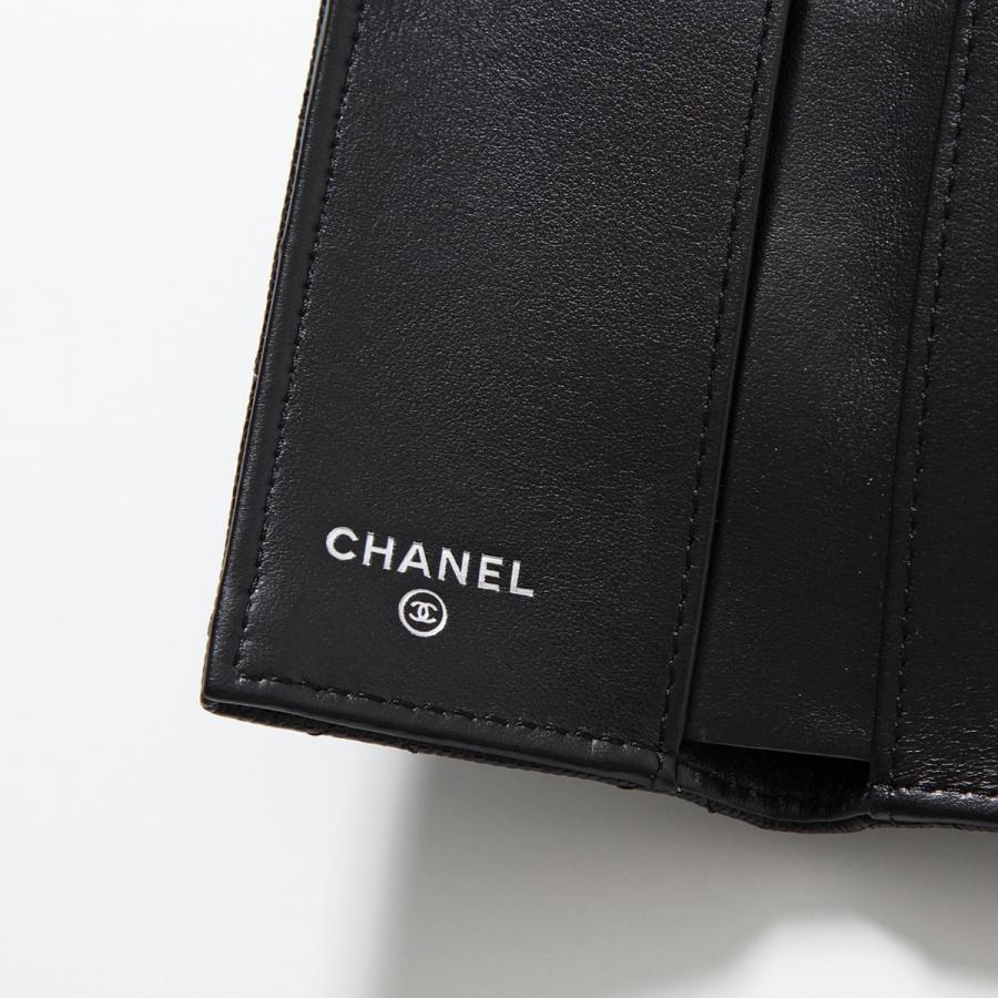 CHANEL シャネル 三つ折り財布 AP3827 B15620 MATELASSE マトラッセ レディース レザー ミニ財布 豆財布 ココマーク ロゴメタル インナープリント 94305｜s-musee｜08