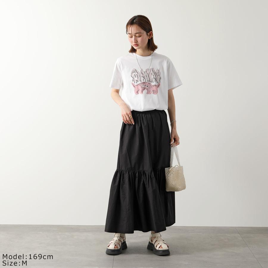 GANNI ガニー 半袖 Tシャツ Basic jersey Lemon Cherry Banana Cats Seahorse Relaxed T-shirt レディース カットソー コットン クルーネック カラー5色｜s-musee｜12