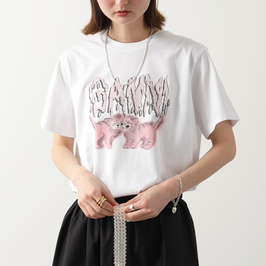 GANNI ガニー 半袖 Tシャツ Basic jersey Lemon Cherry Banana Cats Seahorse Relaxed T-shirt レディース カットソー コットン クルーネック カラー5色｜s-musee｜13