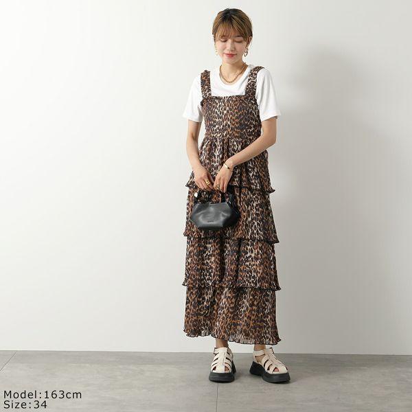GANNI（ガニー） ワンピース Pleated Georgette Flounce Smock Midi