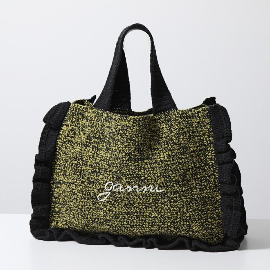 GANNI（ガニー） トートバッグ Cotton Crochet Frill Tote A5812 A5813