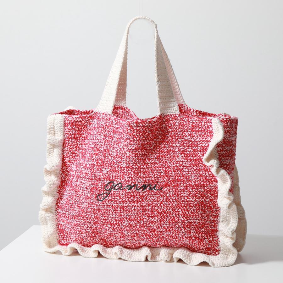 GANNI（ガニー） トートバッグ Cotton Crochet Frill Tote A5812 A5813