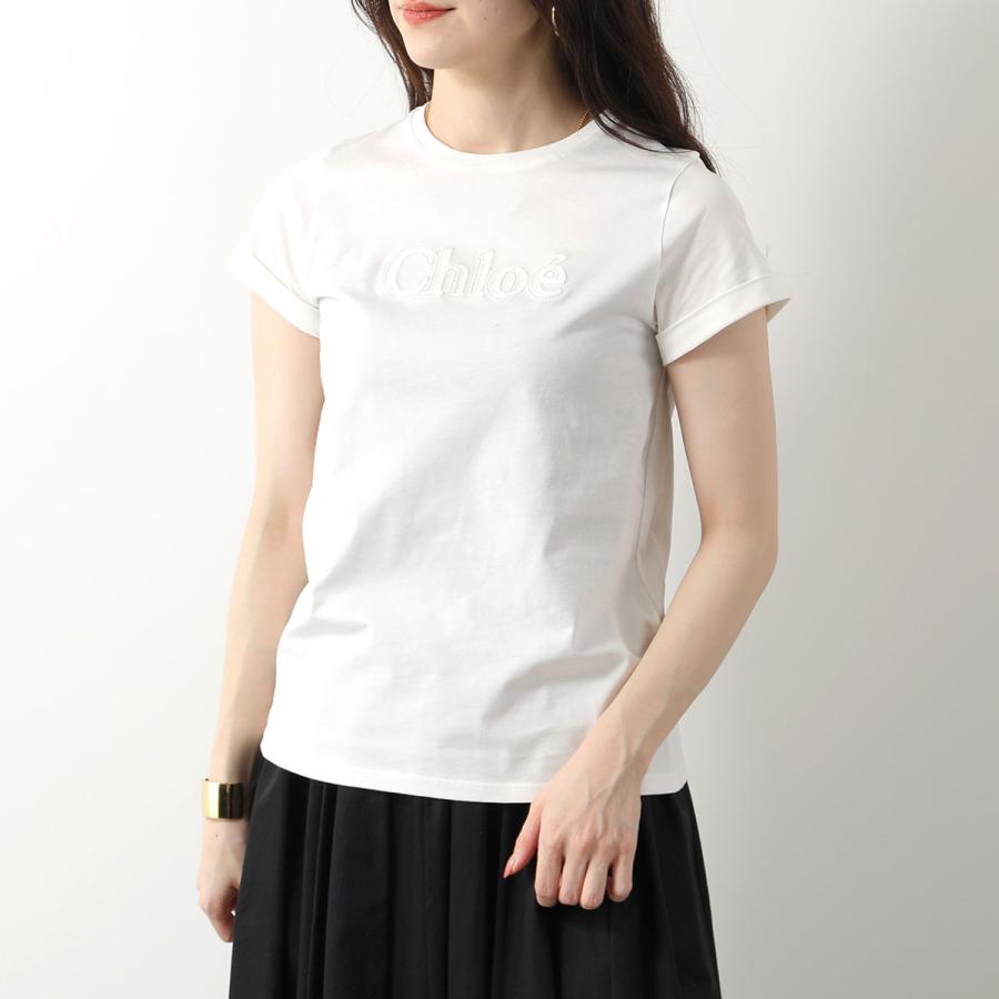 Chloe Kids クロエ キッズ Tシャツ C20110 レディース ガールズ 半袖 カットソー ロゴ刺繍 クルーネック コットン 117/OffWhite｜s-musee｜04