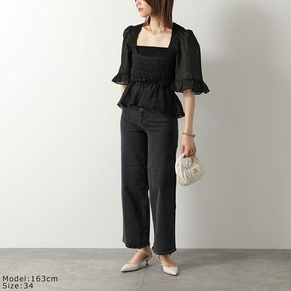 GANNI（ガニー） ブラウス Crinkled Georgette Smock Blouse F8611 