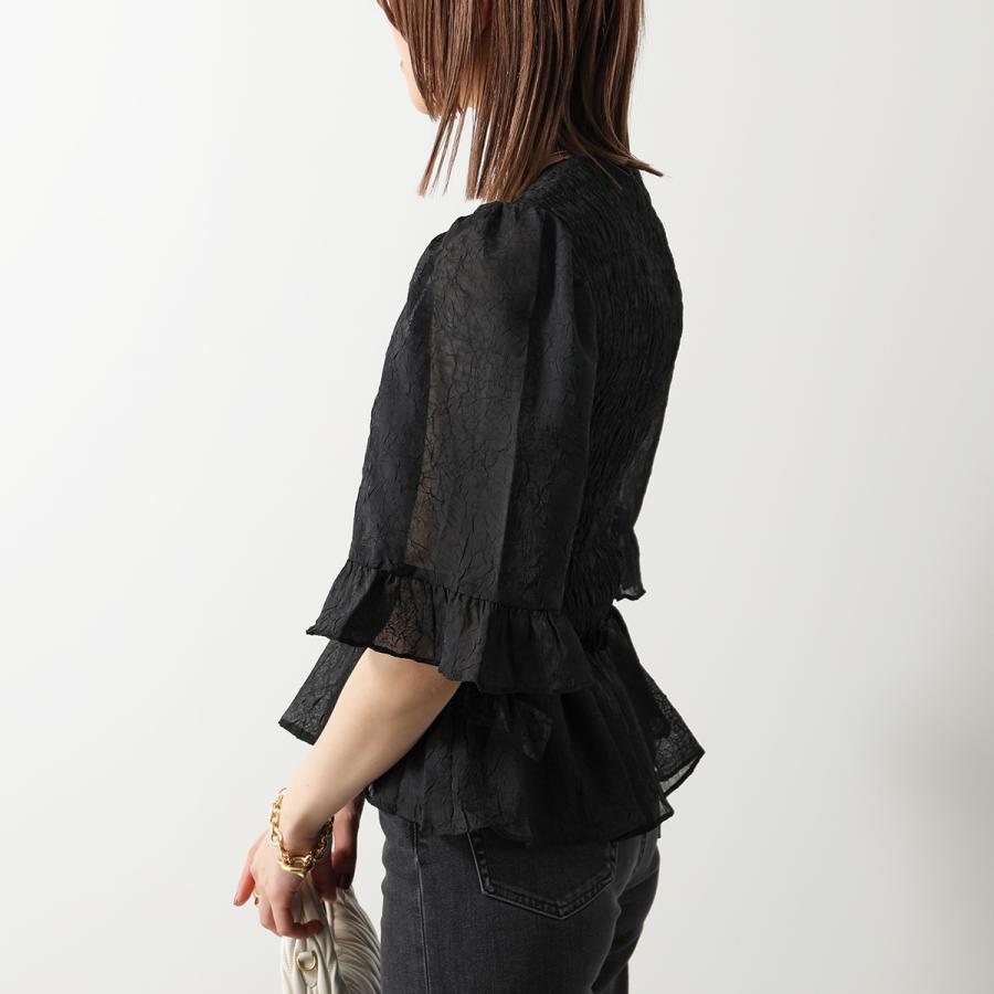 GANNI（ガニー） ブラウス Crinkled Georgette Smock Blouse F8611
