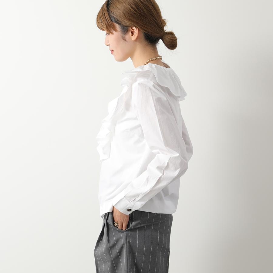 GANNI ガニー ブラウス Cotton Poplin Ruffle V-neck Blouse GANNI ガニー ブラウス Cotton Poplin Ruffle V-neck Blouse