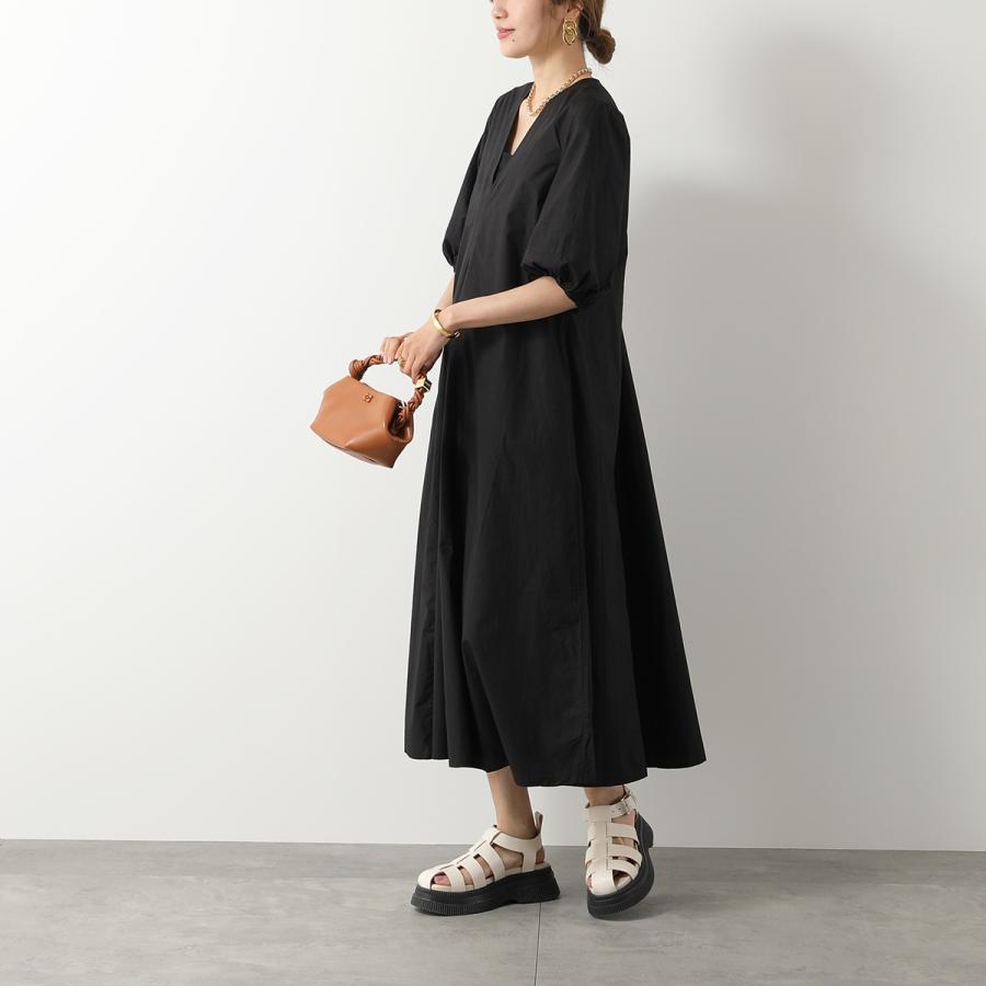 GANNI ガニー ワンピース Cotton Poplin V-Neck Long Dress