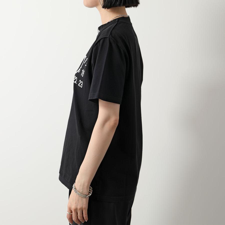 MM6 エムエムシックス 半袖Tシャツ ナンバリングロゴ ナンバリングロゴ 半袖Tシャツ コットン ブラック エムエムシックス