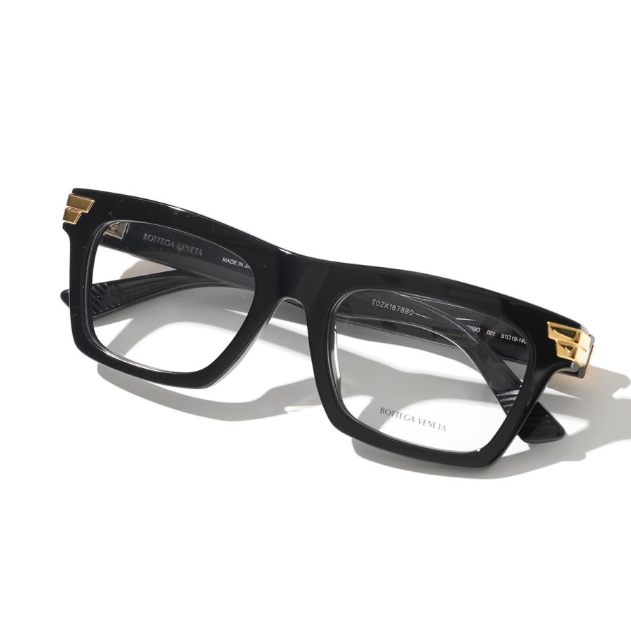 今だけ特別セール 【返品保証対象】BOTTEGA VENETA ボッテガヴェネタ メガネ BV1059O メンズ スクエア型 伊達メガネ 眼鏡 めがね 黒縁メガネ アイウェア 001/BLACK-BLACK-T