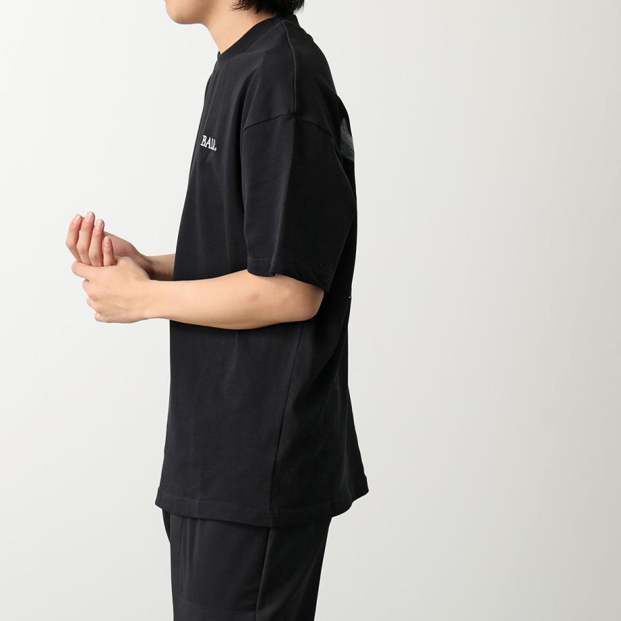 BALR. ボーラー Tシャツ Game of the Gods Box Fit T-Shirt B1112.1240 メンズ 半袖 クルーネック カットソー コットン ロゴ 刺繍 Jet-Black｜s-musee｜06