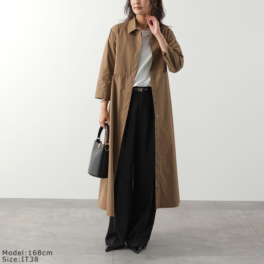 エスマックスマーラ　長袖シャツワンピース　ひざ丈　羽織　フリル　上品　ナチュラル S MAXMARA（エスマックスマーラ） エス マックスマーラ シャツ