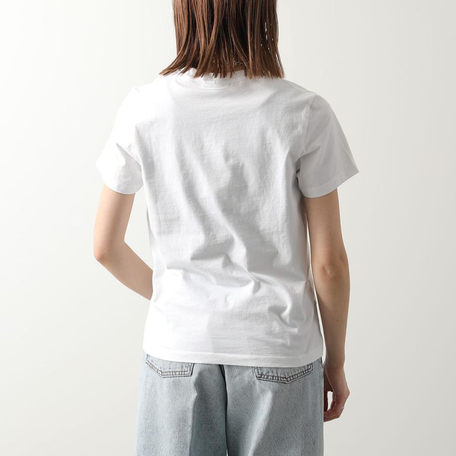 MAISON KITSUNE メゾンキツネ Tシャツ MW00110KJ0008 レディース 半袖 カットソー フォックス刺繍パッチ コットン クルーネック カラー2色｜s-musee｜09