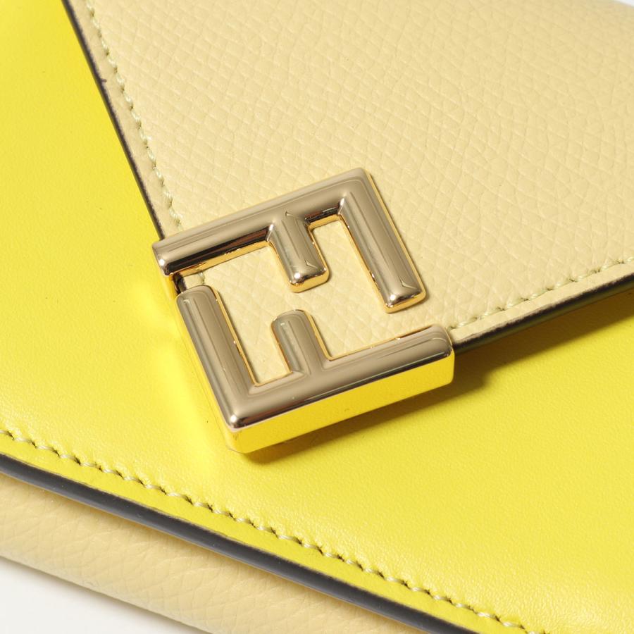 現行品✨フェンディ 三つ折り財布 ダイヤモンドロゴ FF ホワイト レザー FENDI（フェンディ） 三つ折り財布 8M0480 ALV4 レディース FF