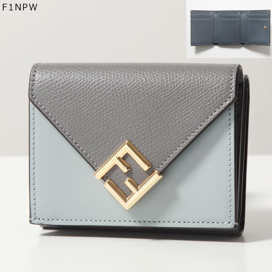 FENDI フェンディ 三つ折り財布 8M0480 ALV4 レディース FFダイヤモンド レザー ミニ財布 豆財布 FFロゴメタル バイカラー 小銭入れあり カラー16色の画像