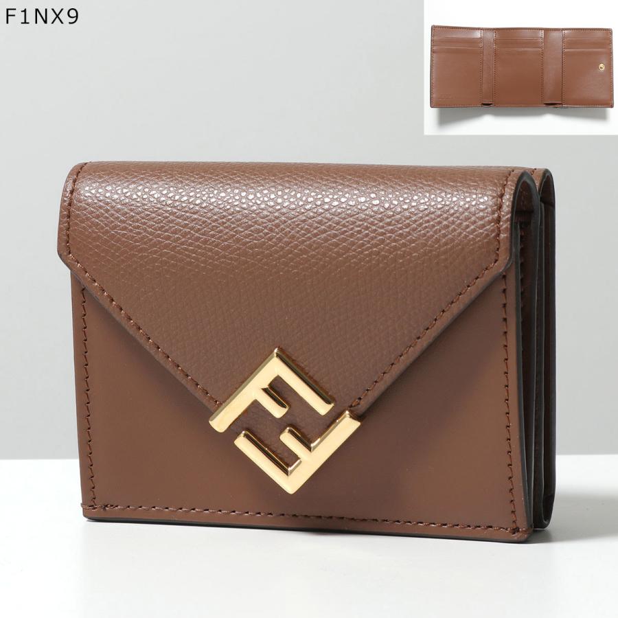 FENDI 三つ折り財布 イエロー/ブラウン フェンディ 三つ折り財布/ミニ財布 財布 レディース ローマ マイクロ