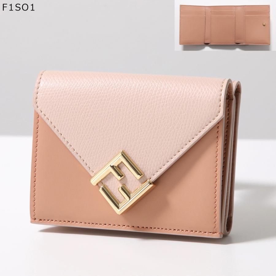 フェンディ FF ダイヤモンド バイカラー 三つ折り 財布 レザー ベージュ FENDI（フェンディ） 【並行輸入品】 財布 三つ折り ミディアム FF