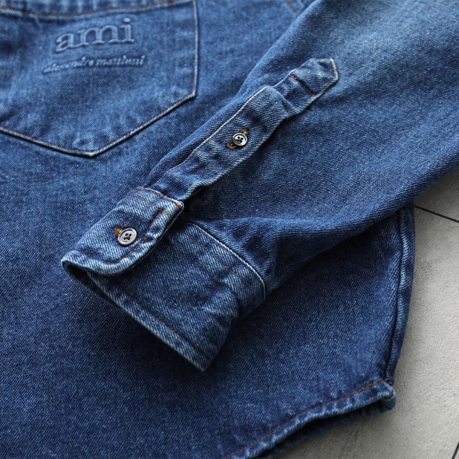 ami paris アミパリス デニム シャツ HSH136.DE0025 メンズ 長袖 ami paris アミパリス デニム シャツ HSH136.DE0025 メンズ 長袖