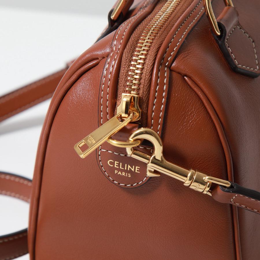 CELINE セリーヌ ショルダーバッグ Small Boston 113773DU3. 04LU レディース Triomphe キュイル トリオンフ レザー ハンドバッグ 鞄 Tan｜s-musee｜08