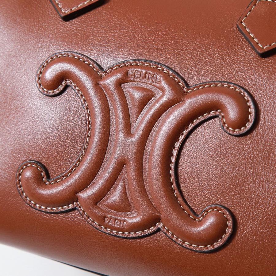 CELINE セリーヌ ショルダーバッグ Small Boston 113773DU3. 04LU レディース Triomphe キュイル トリオンフ レザー ハンドバッグ 鞄 Tan｜s-musee｜10