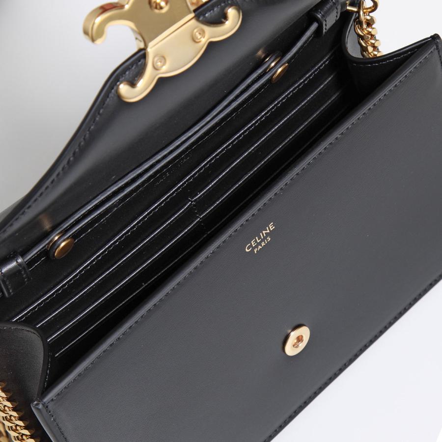 CELINE セリーヌ ショルダーバッグ 10L033DPV.38NO レディース ショルダーウォレット チェーン ポシェット レザー Triomphe トリオンフ 鞄 38NO/Black｜s-musee｜10