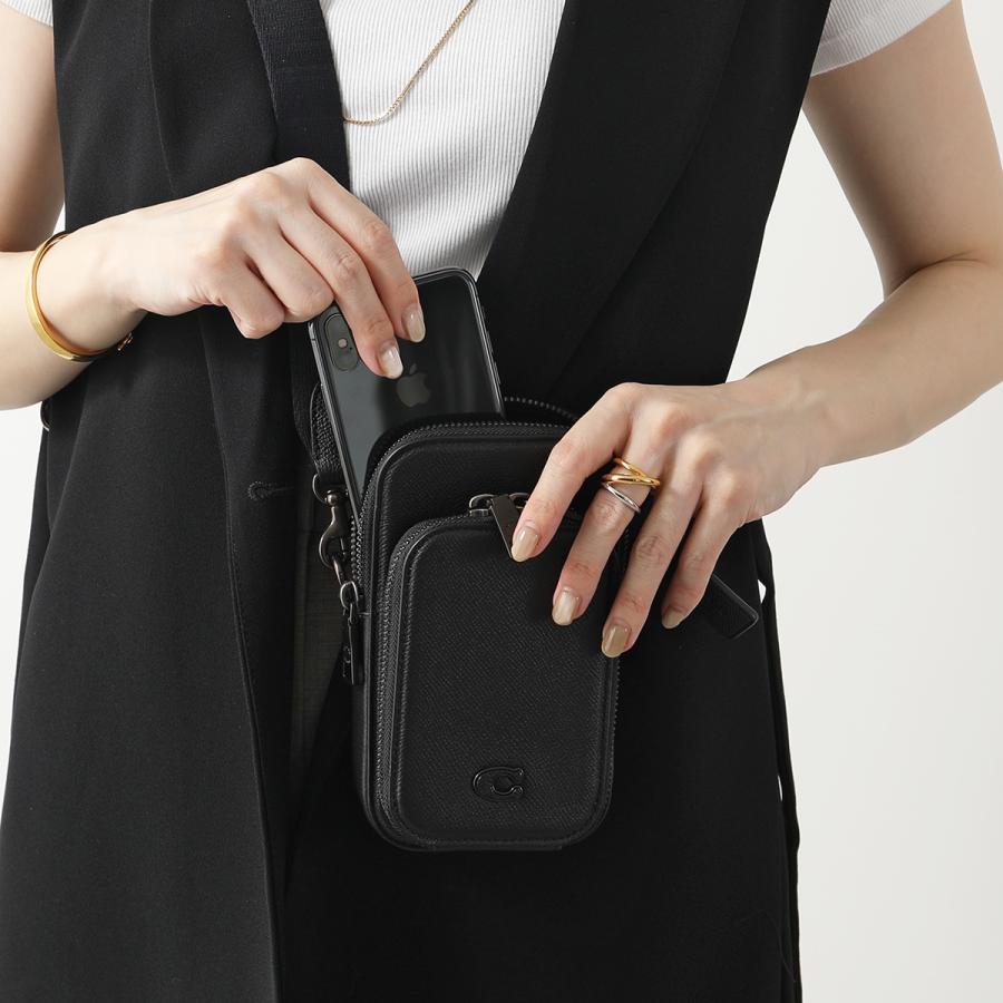 COACH コーチ ショルダーバッグ phone crossbody フォーン クロスボディ CP272 レディース フォンケース ポシェット レザー 鞄 Black｜s-musee｜05