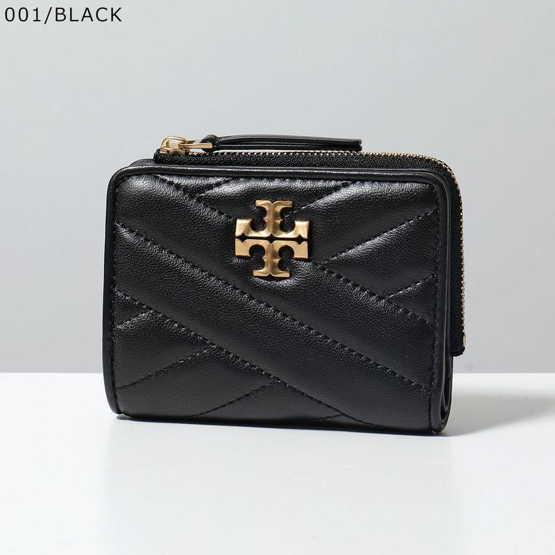 極美品 トリーバーチ キラ キルティング 折り財布 コンパクトウォレット 黒 TORY BURCH（トリーバーチ） 二つ折り財布 KIRA キラ 153121