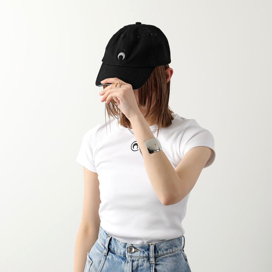 Marine Serre マリーン セル ベースボールキャップ Canvas Baseball Cap UHG001 レディース 三日月 モチーフ 刺繍 コットン 帽子 BK99/BLACK｜s-musee｜04