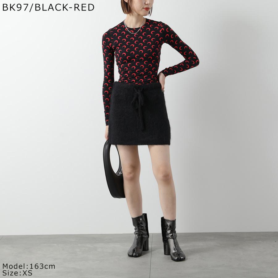 Marine Serre マリーン セル ロンT カットソー Moon Printed Jersey Second Skin Crewneck Top WTS006 WTS006A CJER0001 レディース 長袖 三日月の画像