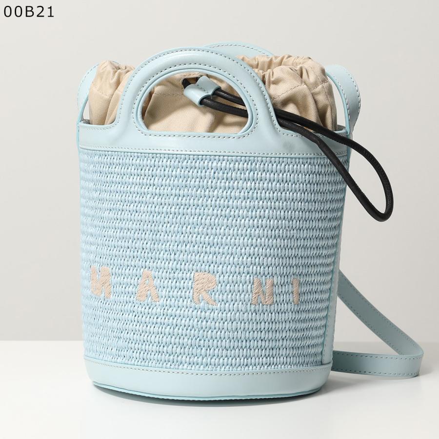 【美品】MARNI TROPICALIA ミニバケットバッグ ブルー　カゴバッグ MARNI（マルニ） バケットバッグ TROPICALIA MINI BUCKET トロピカリア