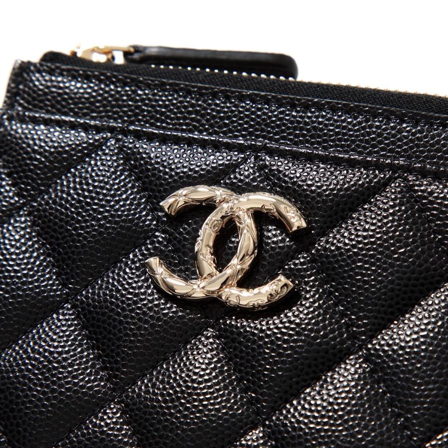 CHANEL シャネル コインケース AP3975 B16267 レディース キャビアスキン ココマーク CCマーク ミニ財布 カード入れ 94305/BLACK/GD｜s-musee｜06