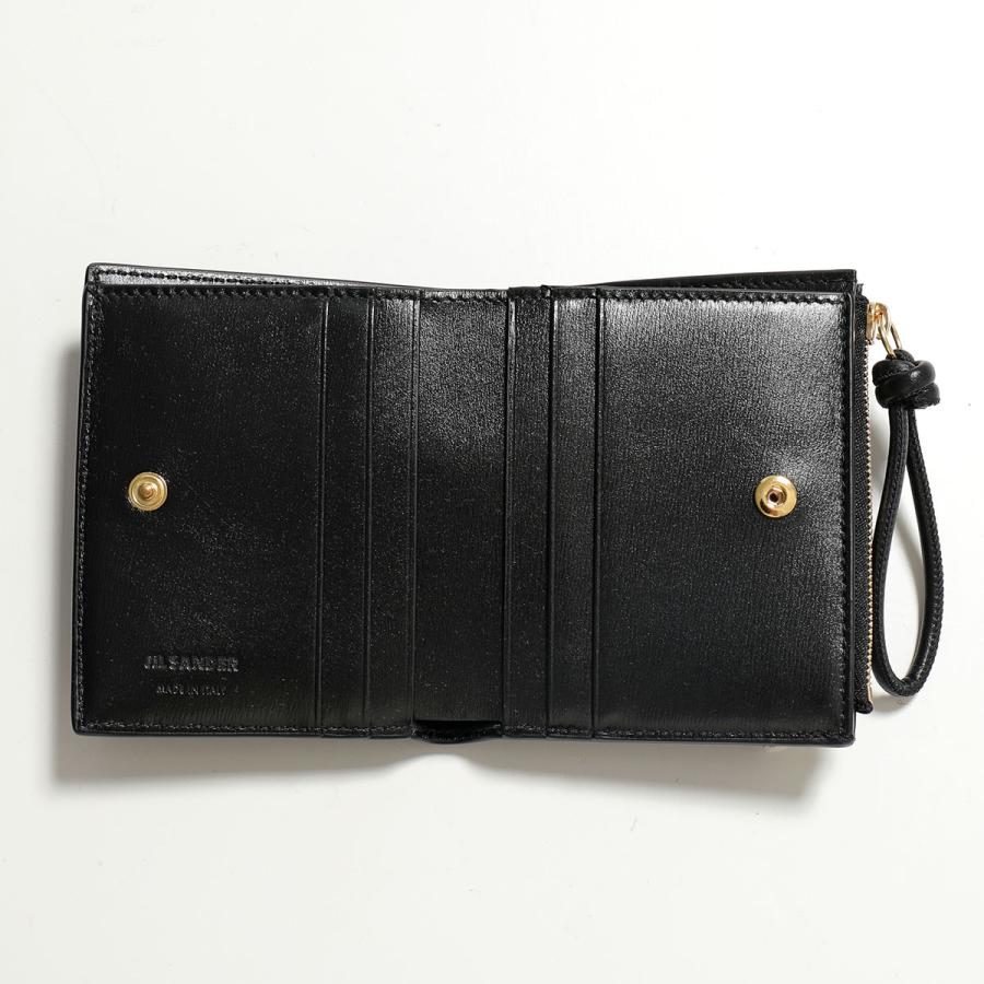 JIL SANDER ジルサンダー 二つ折り財布 J07UI0016 P4841 メンズ レザー ミニ財布 豆財布 ミニウォレット 小銭入れ付き ロゴ 001/BLACKの画像