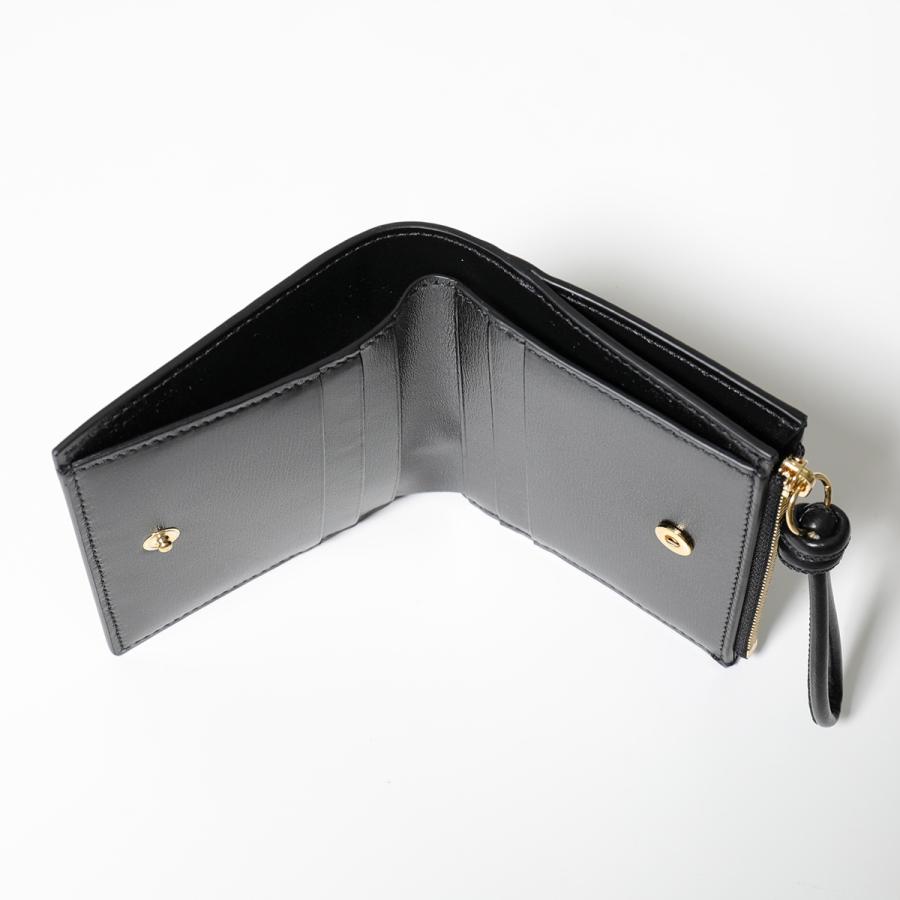 JIL SANDER ジルサンダー 二つ折り財布 J07UI0016 P4841 メンズ レザー ミニ財布 豆財布 ミニウォレット 小銭入れ付き ロゴ 001/BLACKの画像