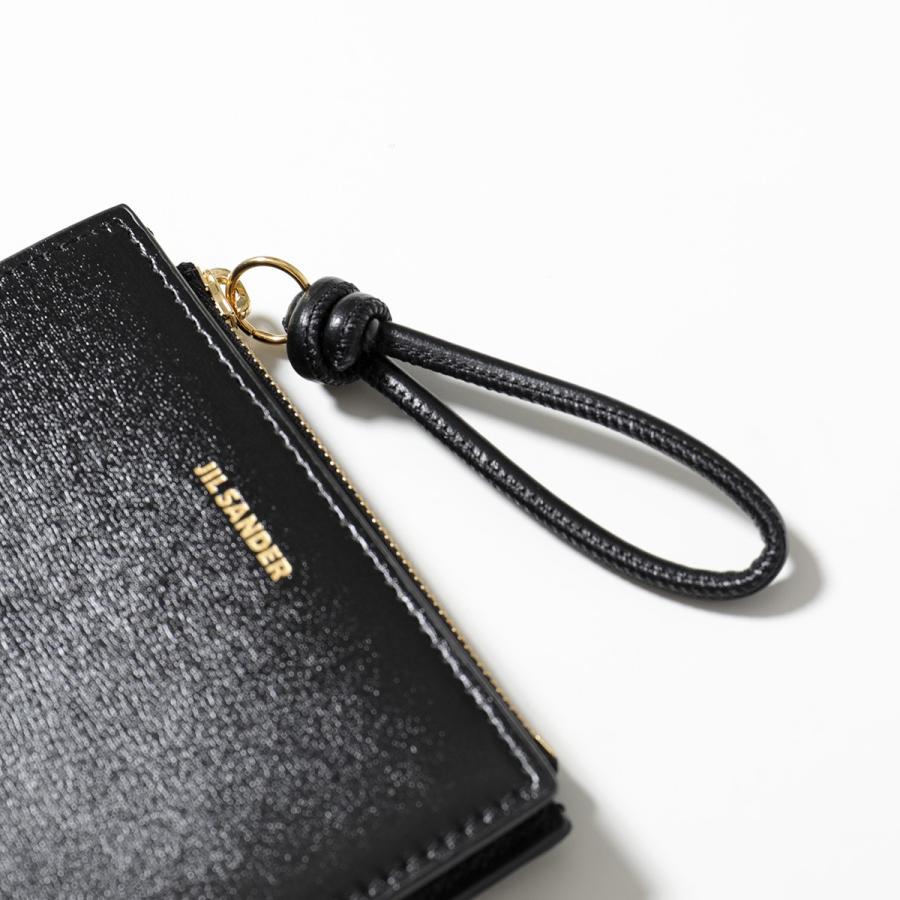 JIL SANDER ジルサンダー 二つ折り財布 J07UI0016 P4841 メンズ レザー ミニ財布 豆財布 ミニウォレット 小銭入れ付き ロゴ 001/BLACKの画像