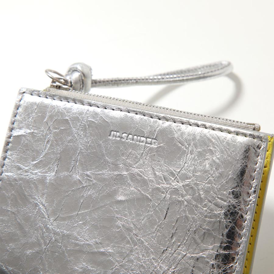 JIL SANDER ジルサンダー グレー レザー 財布 JIL SANDER（ジルサンダー） JIL SANDER 2つ折り財布 小銭入れ付き