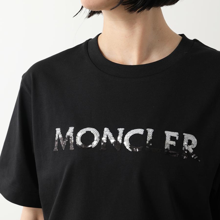 MONCLER モンクレール Tシャツ 8C00028 829HP レディース 半袖 クルーネック カットソー コットン スパンコール 刺繍 ロゴパッチ 999｜s-musee｜04